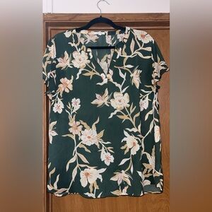 Maurices Green Floral Blouse